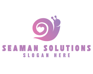 Snail Love Heart logo design