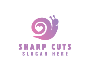 Snail Love Heart logo design