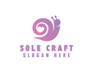 Snail Love Heart logo design