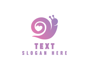 Snail Love Heart logo design