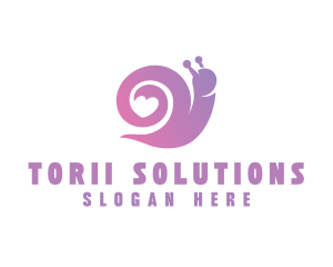 Snail Love Heart logo design