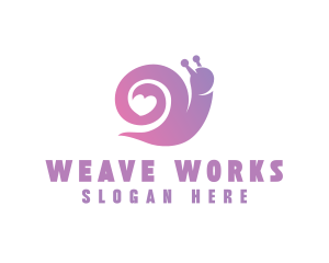 Snail Love Heart logo design