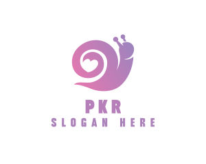 Snail Love Heart logo design