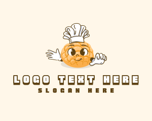 Baker - Cute Baker Bread logo design