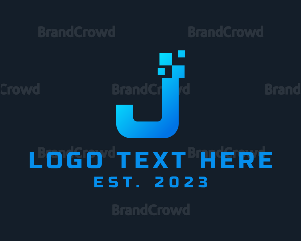 Tech Pixel Letter J Firm Logo