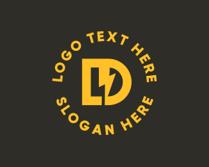 Yellow - Energy Letter LD Monogram logo design