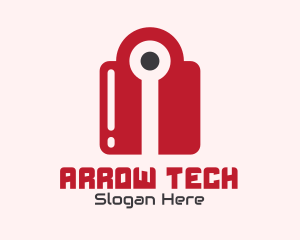 Red Tech Lock logo design