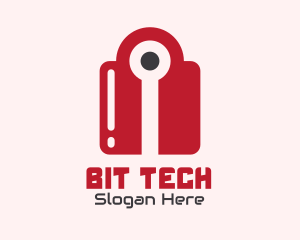 Red Tech Lock logo design