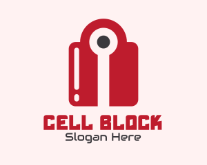 Jail - Red Tech Lock logo design