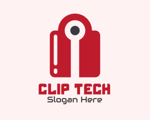 Red Tech Lock logo design