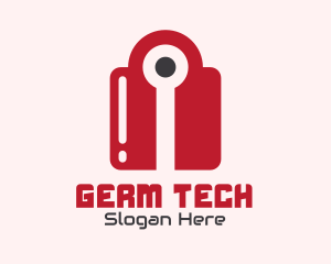 Red Tech Lock logo design