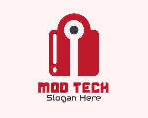 Red Tech Lock logo design