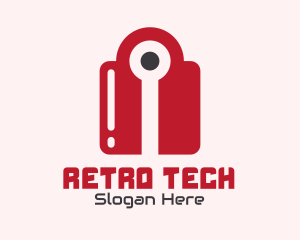 Red Tech Lock logo design