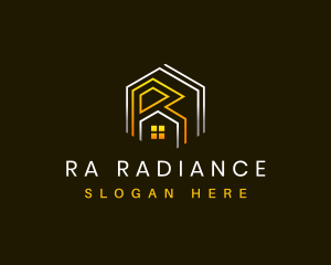 Hexagon House Letter R logo design