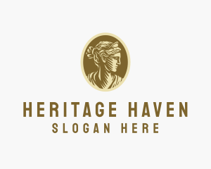 Historical - Ancient Goddess Portrait logo design