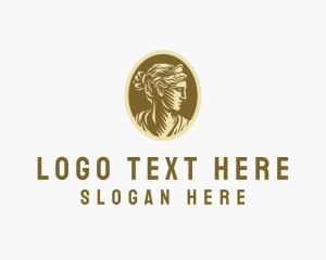Roman - Ancient Goddess Portrait logo design
