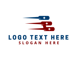 Speed - Fast America Letter E logo design