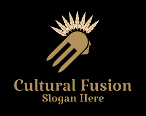 Ethnicity - Native American Fork logo design