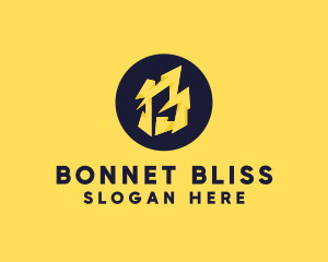 Yellow Bolt Letter B logo design