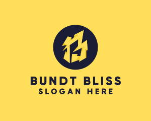 Yellow Bolt Letter B logo design