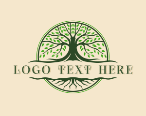 Evergreen - Tree Roots Wellness logo design