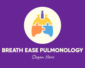 Pulmonology - Multicolor Lung Puzzle logo design