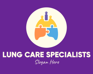 Multicolor Lung Puzzle logo design