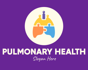 Pulmonary - Multicolor Lung Puzzle logo design