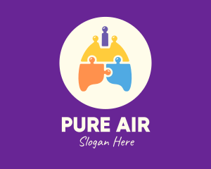 Oxygen - Multicolor Lung Puzzle logo design