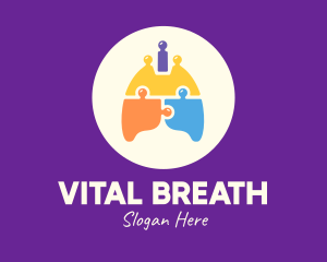 Lung - Multicolor Lung Puzzle logo design