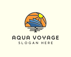 Ferry - Summer Travel Ship logo design