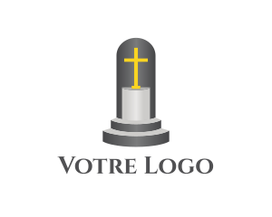 Religion Cross Pedestal Logo