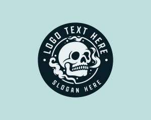 Vape - Vaping Smoke Skull logo design