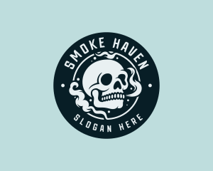 Smoke - Vaping Smoke Skull logo design