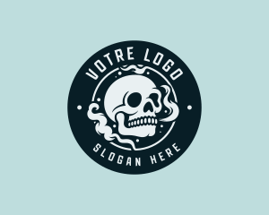 Vape - Vaping Smoke Skull logo design