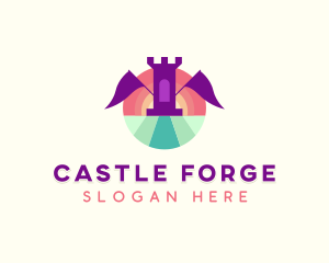 Kindergarten Castle Playground logo design