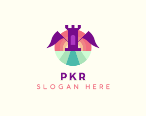 Kindergarten Castle Playground logo design