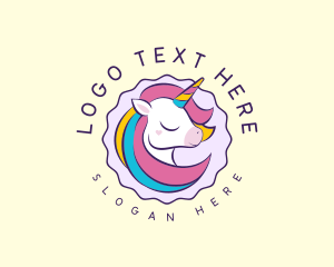 Toy - Fun Unicorn Rainbow logo design