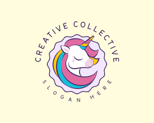 Fun Unicorn Rainbow logo design