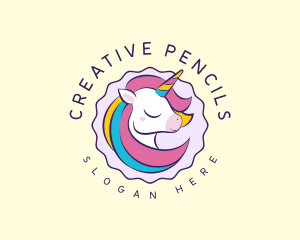 Fun Unicorn Rainbow logo design