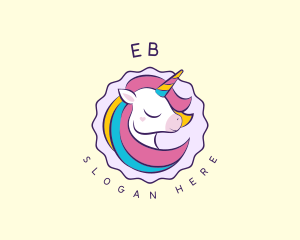 Fun Unicorn Rainbow logo design