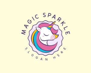 Unicorn - Fun Unicorn Rainbow logo design