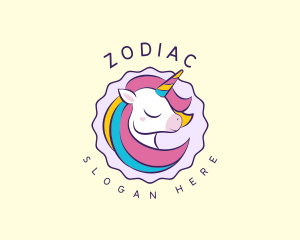 Unicorn - Fun Unicorn Rainbow logo design