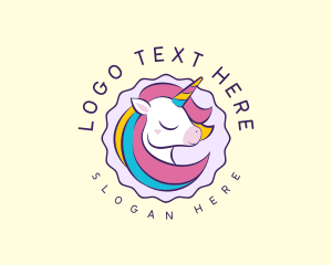 Fun Unicorn Rainbow Logo