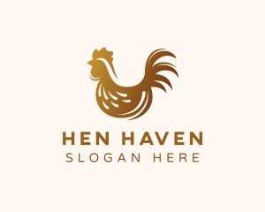 Hen - Golden Chicken Bird logo design