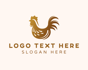 Hen - Golden Chicken Bird logo design