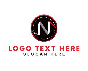 White - Stitches Letter N logo design