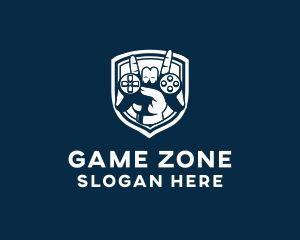 Hand Game Console Shield logo design