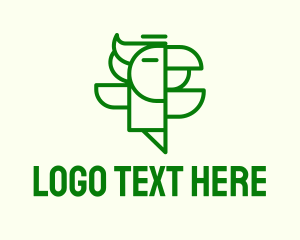 Green - Geometric Parrot Bird logo design
