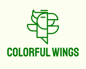 Geometric Parrot Bird logo design